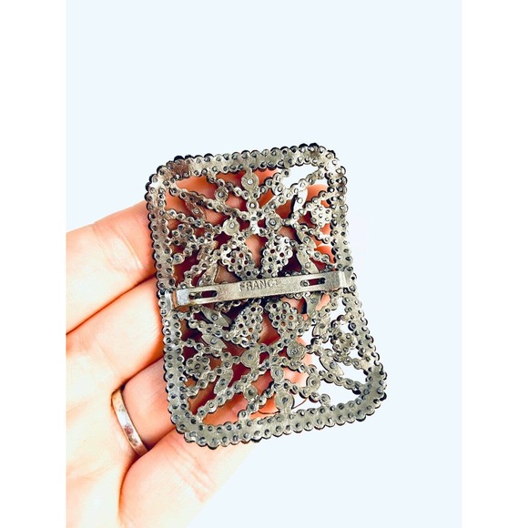 Antique VTG Victorian Berlin Iron Geometric Buckle